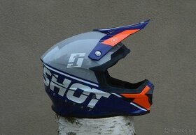 shot modrá  oranžová helma