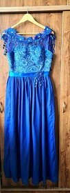 Modré čipkované šaty veľkosť 38-40