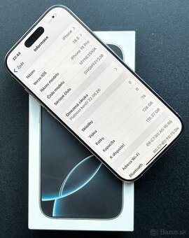 Vyměním iPhone 16 Pro / 128GB / 6,3"/ Záruka 24.měsíců.