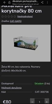 Akvárium pre korytnacky  CAT-GATO 80×35×30cm NOVE