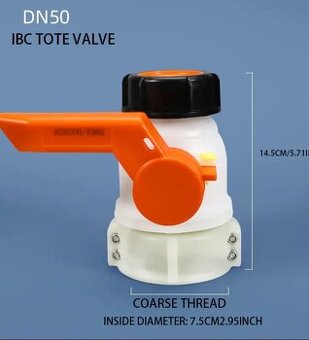 IBC ventil na nádrž 1000l./75 mm