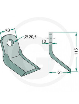 Y nože mulčovač maschio giraffona