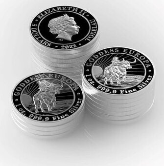 Strieborné mince Europa Bullion - tuba 20x1 Oz 999 silver