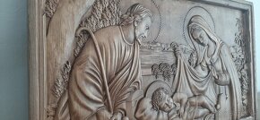 Drevený obraz Svätá rodina-v-40cm×63cm,hr.-4cm - 1