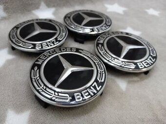Středové krytky Mercedes 75mm, černé