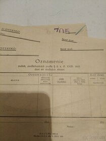 Starý dokument potvrdenie na zbrane 1935 - 1