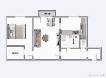NOVO prerobený 2 izb. byt s balkónom - Nitra, centrum (šatní
