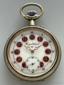 Velké 66mm železniční hodinky s lokomotivou Regulateur, 202g - 1