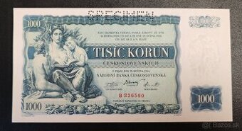 1000 kč, 1934, SPECIMEN, seria B -
