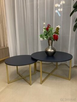 Konferenčné stolíky - tmavo modré - SET 2ks