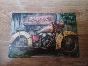 Plechová tabuľa Motorka