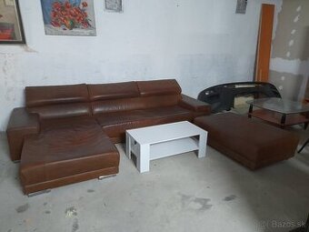 kožena rohova sedačka