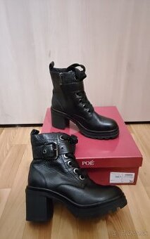 Nové Kožené dámske zateplené čižmy zn. Poé č.36 -37 - 35 Eur