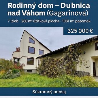 Rodinný dom Dubnica nad Váhom -podpivničený so záhradou
