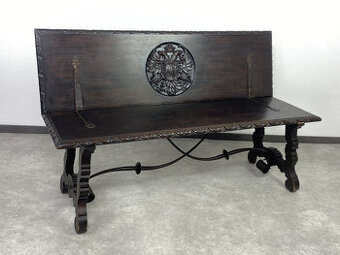 Vzácna dubová Erbová lavica 19storočie