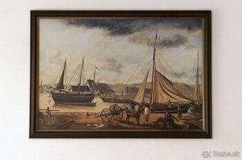 Obrovský krásny maľovaný obraz 120 x 84 cm