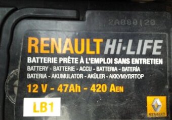 Originálna autobatéria Renault 12 V na chatu (TV)
