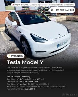 Prenájom Tesla Model Y