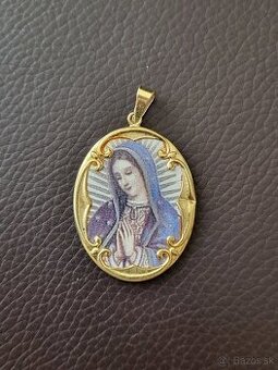 Starožitný zlatý medailón 585 (14k) – Madonka „Heilige Maria