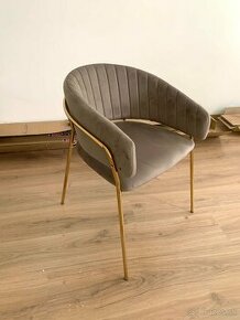Elegantné velúrové béžovo-hnedé stoličky 2ks
