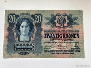 Bankovky Rakúsko-Uhorsko 20 Kronen 1913 XF