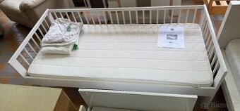 Detská posteľ s matracom – biela