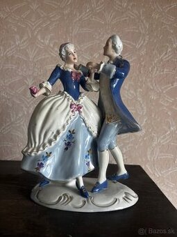 Porcelánové rokokové súsošie Royal Dux Elly Strobach