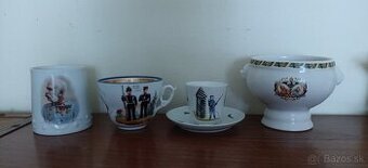 Porcelánové šálky- Franz Jozef, Rakusko Uhorsko, 1914