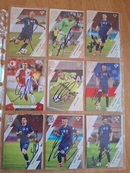 Futbalové karty kartičky Slováci autogramy