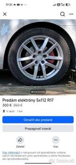 Predám elektróny 5x112R17 zimné 225/55