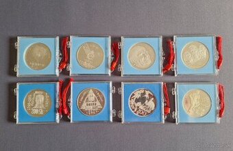 8 kusov 200 Sk proof strieborne mince