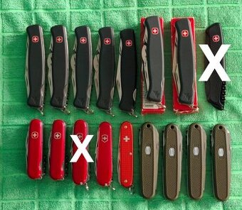 ZBIERKA ŠVAJČIARSKYCH NOŽOV WENGER A VICTORINOX