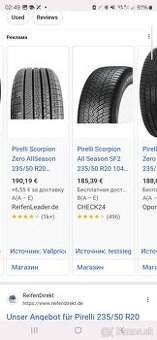 235/50 R20 pirelli scorpion allseason