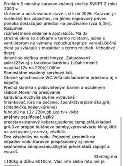 Privesný karavan Sterling 5-miestny