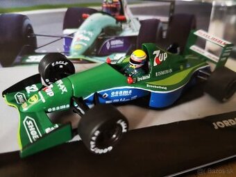 Predám kovový model formule 1 Jordan Ford 1991, 1:43,