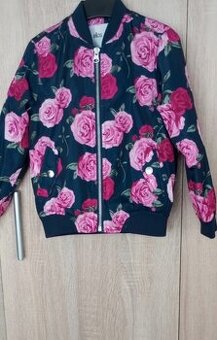 Prechodná dievčenská bunda kvety 104