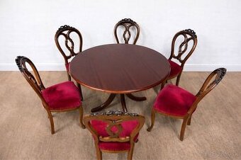 Masívny set stôl/stoličky starožitné - 1