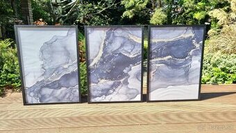 ABSTRAKTNÝ OBRAZ - 3 kusy obrazu v rámoch