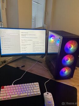 Dobrý deň ponúkam predaj Herný / kancelársky PC – veľa RGB