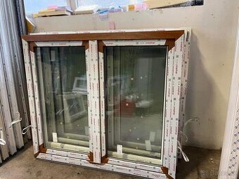 Plastové okná zlatý dub/biela, nové