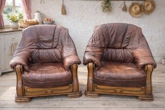 Rustikálne masivné kresla