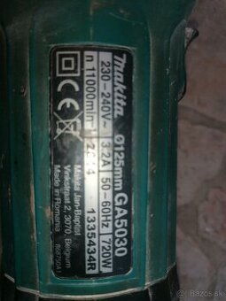 Uhlová brúska makita 125, 720 w/230