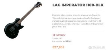 LAG Imperator I100-BLK – elektrická gitara + obal (Košice)