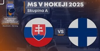 2 lístky MS v hokeji 2025 SVK - FIN (Stockholm)