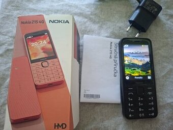 Nokia 215 dual sim 4g čierny v peknom stave komplet krabica