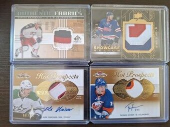 Hokejove karty,kartičky jersey auto rookie patch