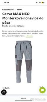 Pánske pracovné nohavice Cerva MAX NEO 54