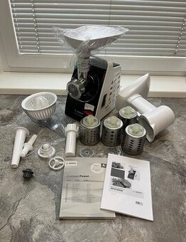 Mlynček na mäso Bosch MFW3850B strúhač, odšťavovač na citrus