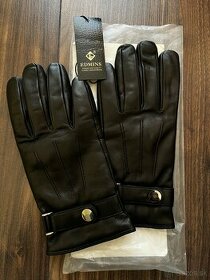Nové pánske čierne kožené rukavice