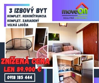MOVEON ponúka zrekonštruovaný 3i byt ZNÍŽENÁ CENA
